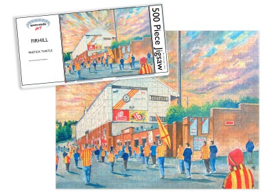 Firhill Stadium 'Going to the Match' Fine Art Jigsaw Puzzle - Partick Thistle Football Club